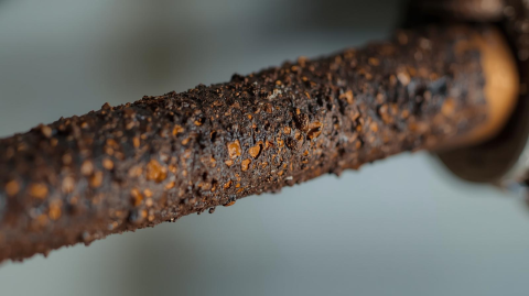 A corroded anode rod. This is what a worn-out anode rod looks like — and why your water heater depends on it.