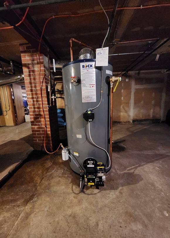 Commercial Carlin Oil Fired Bock Hot Water Heater installation by Applause Plumbing in Easton, PA. Experience the #1 selling commercial Bock Water Heater with Carlin oil-fired technology, offering unmatched efficiency, reliability, and sustainability for diverse commercial applications.